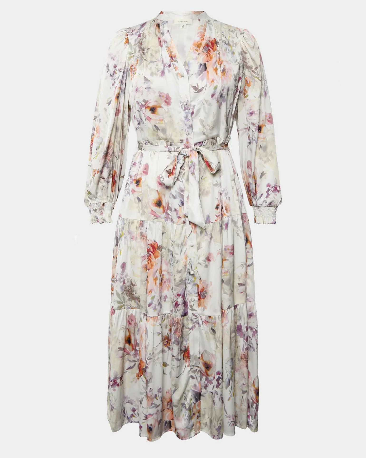 Rosy Floral Tiered Dress