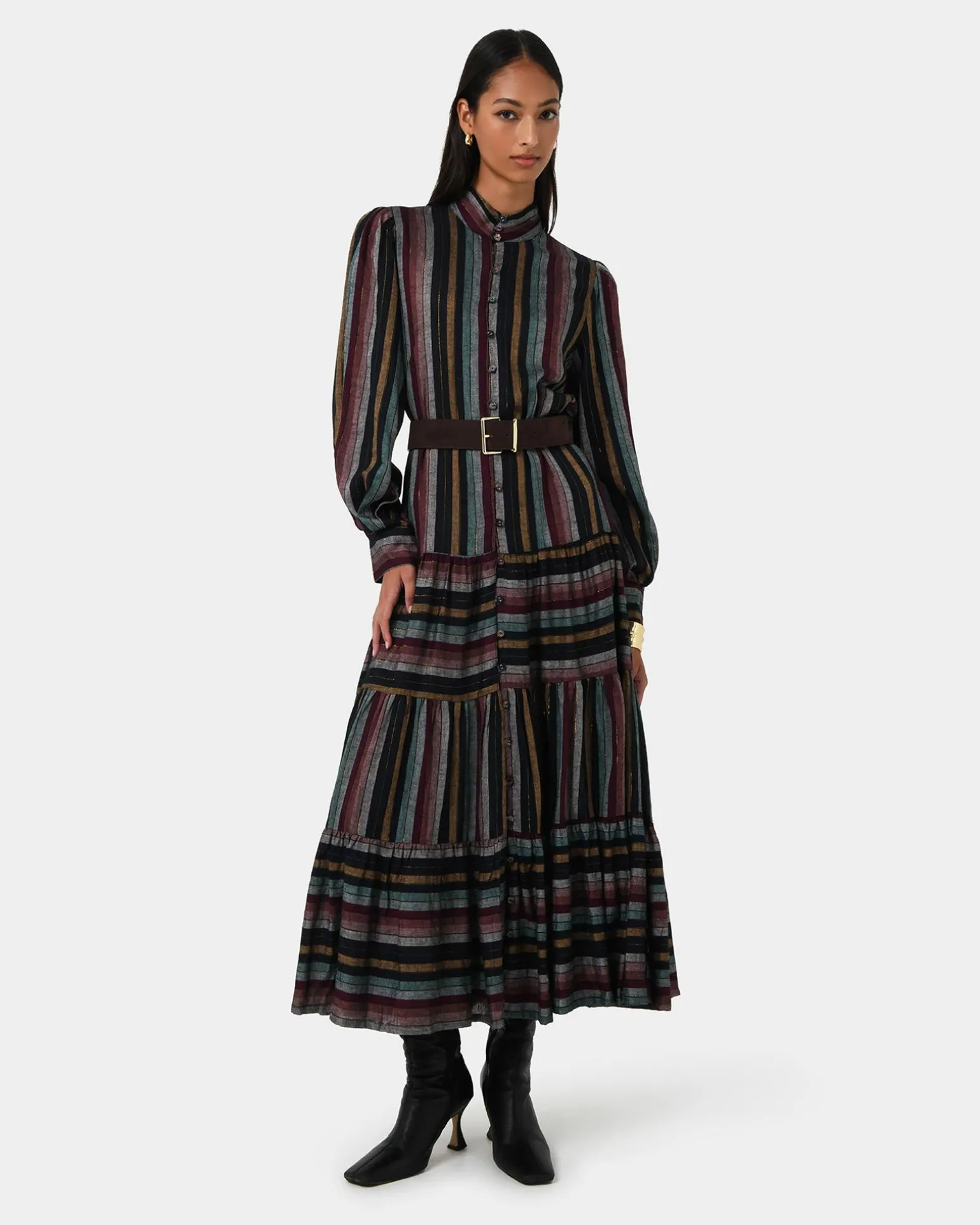 Roxana Linen Tiered Maxi Dress