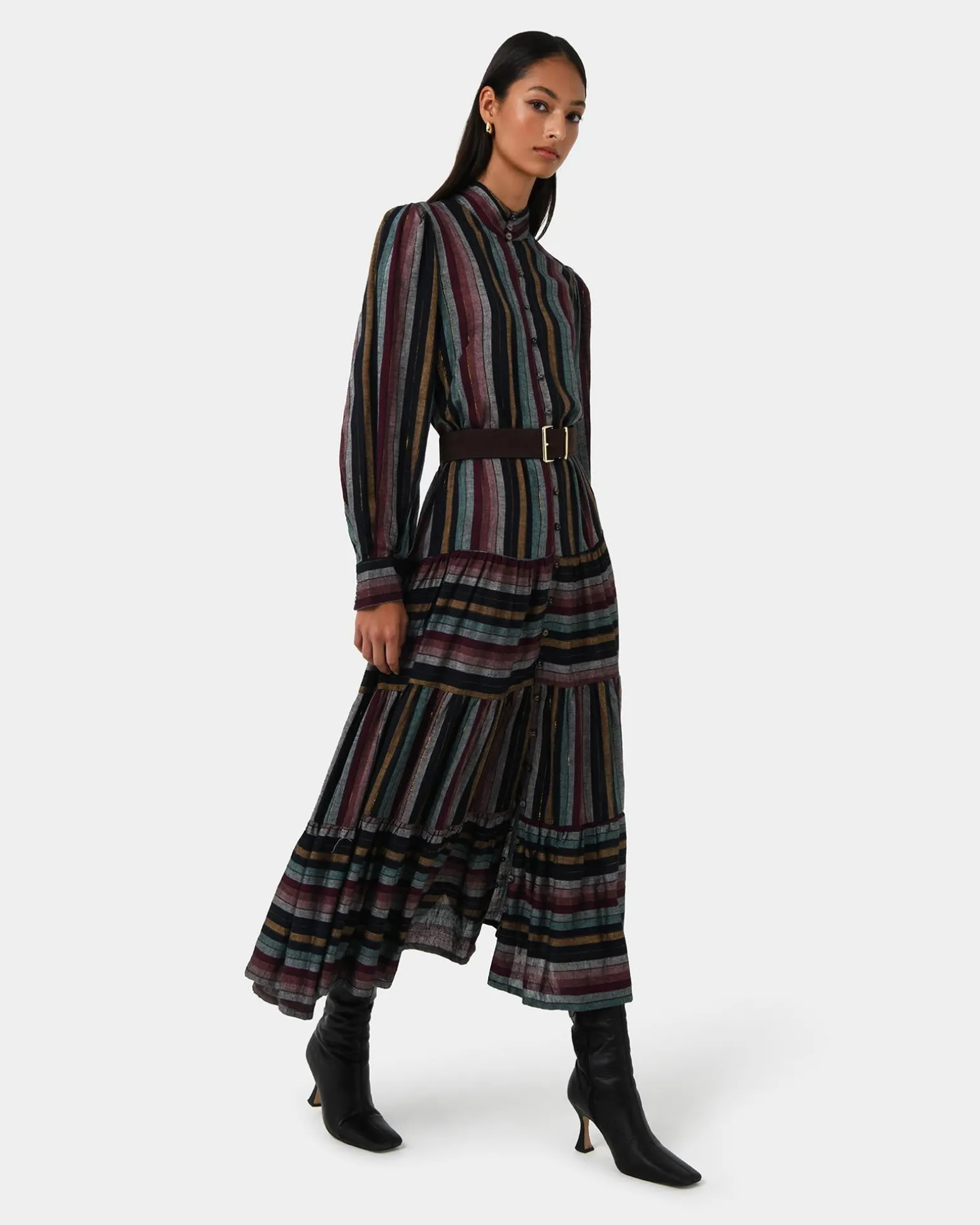 Roxana Linen Tiered Maxi Dress