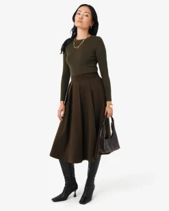 Ryan Pleated Midi Skirt