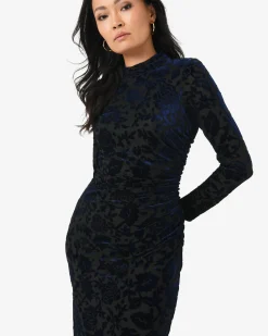 Sapphire Velvet Burnout Dress