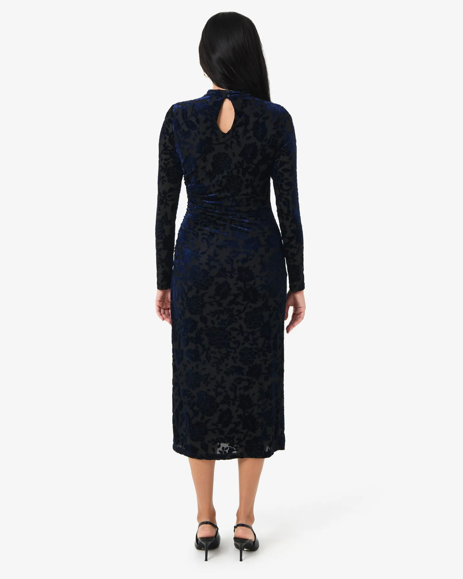 Sapphire Velvet Burnout Dress