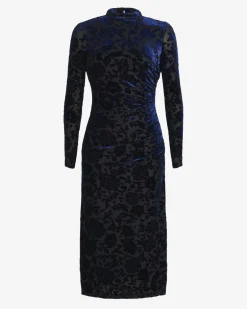 Sapphire Velvet Burnout Dress