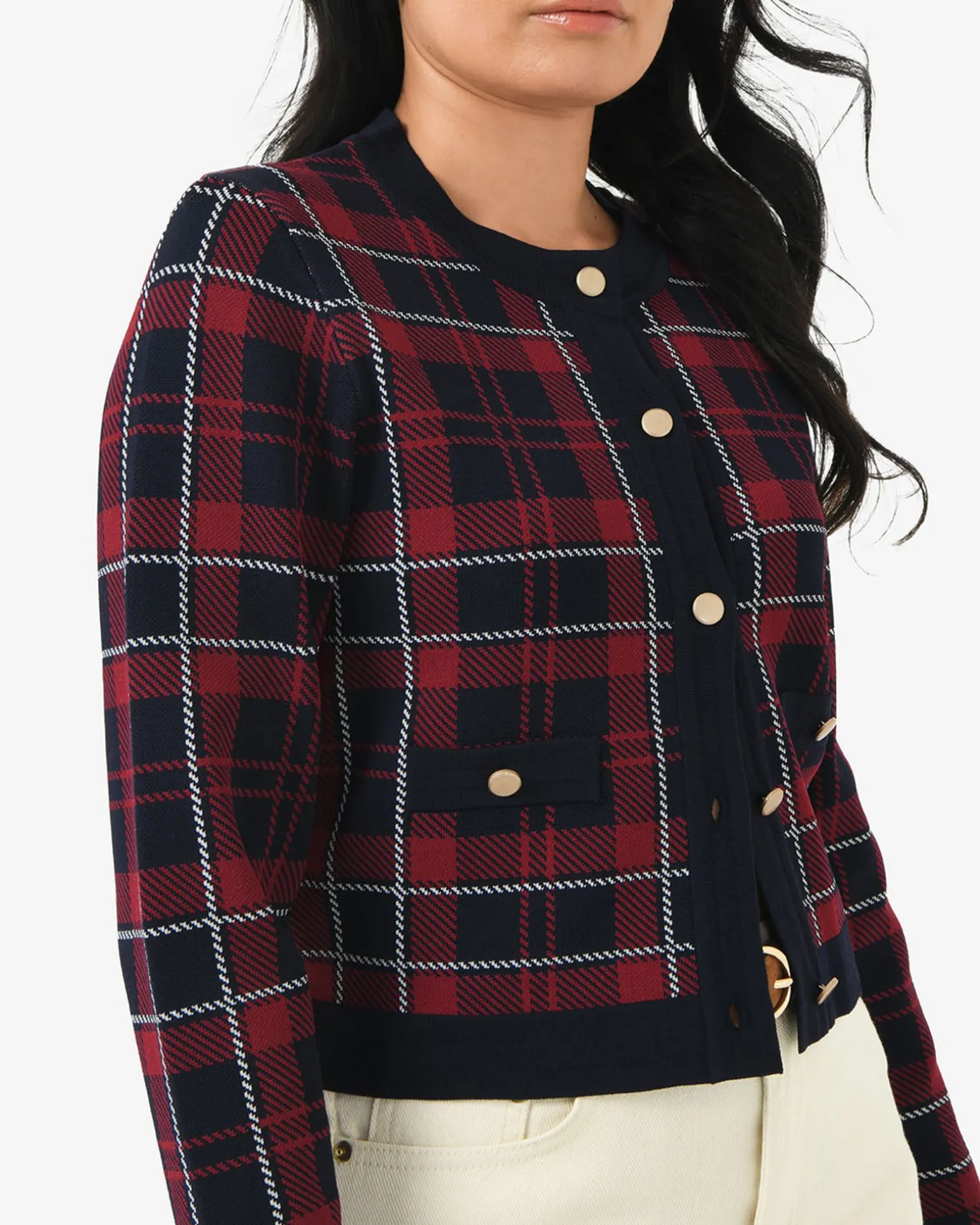Siane Check Knit Cardigan