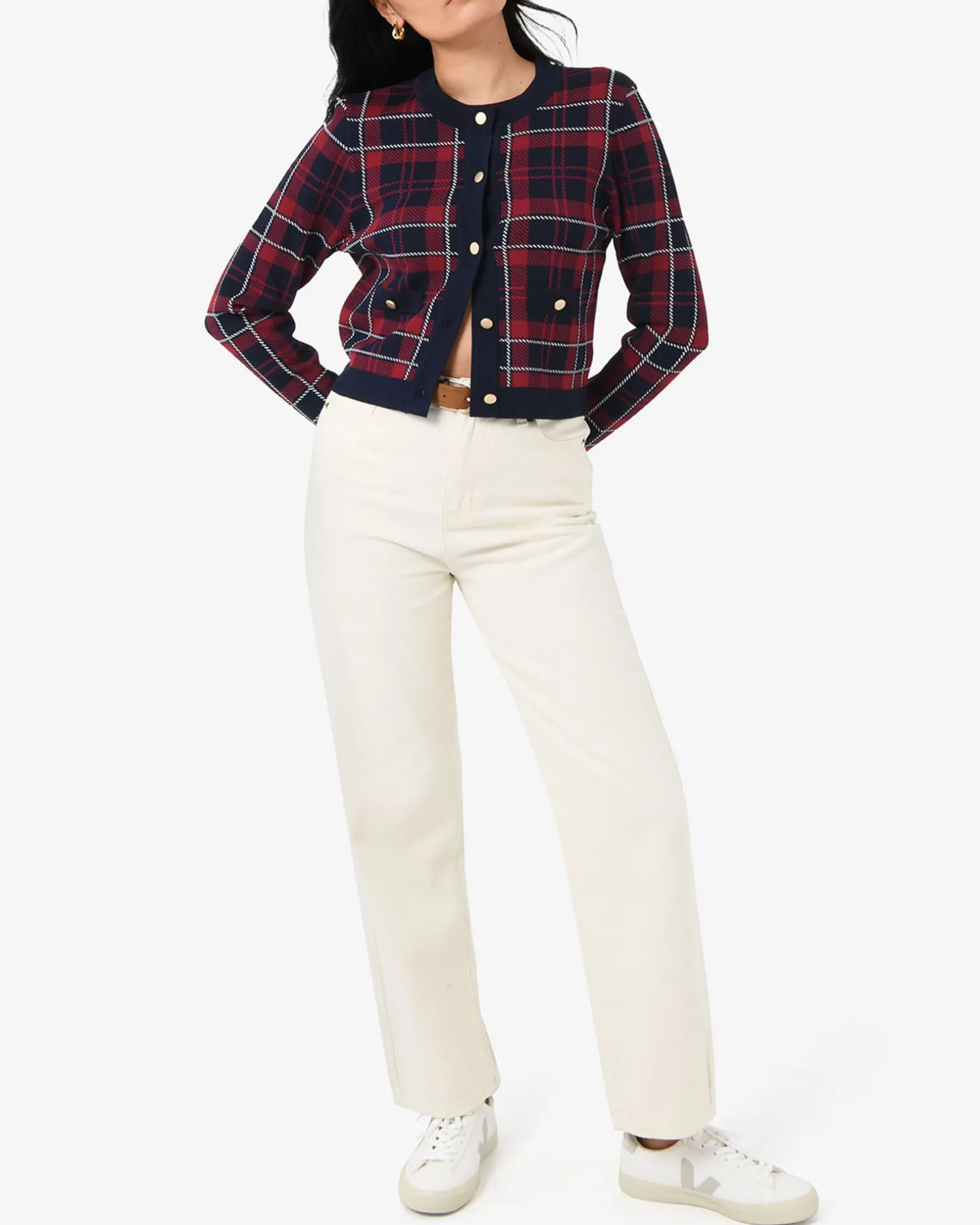 Siane Check Knit Cardigan