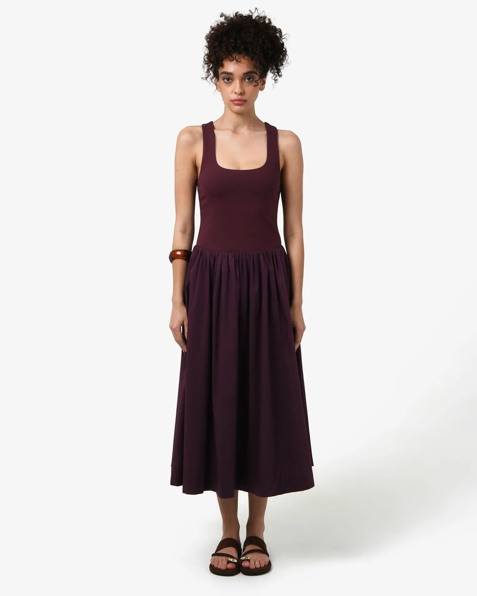 Soho Cotton & Knit Midi Dress