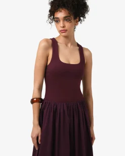 Soho Cotton & Knit Midi Dress