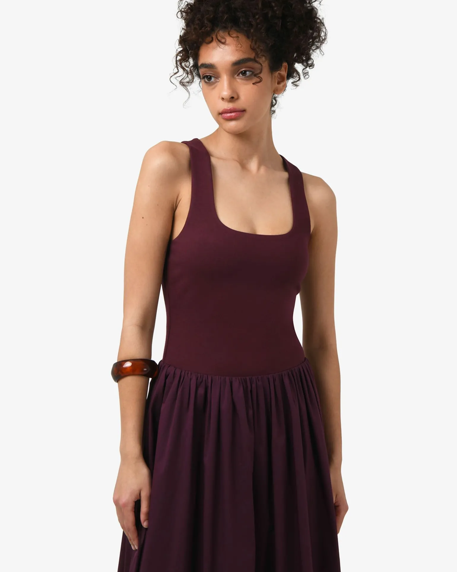 Soho Cotton & Knit Midi Dress