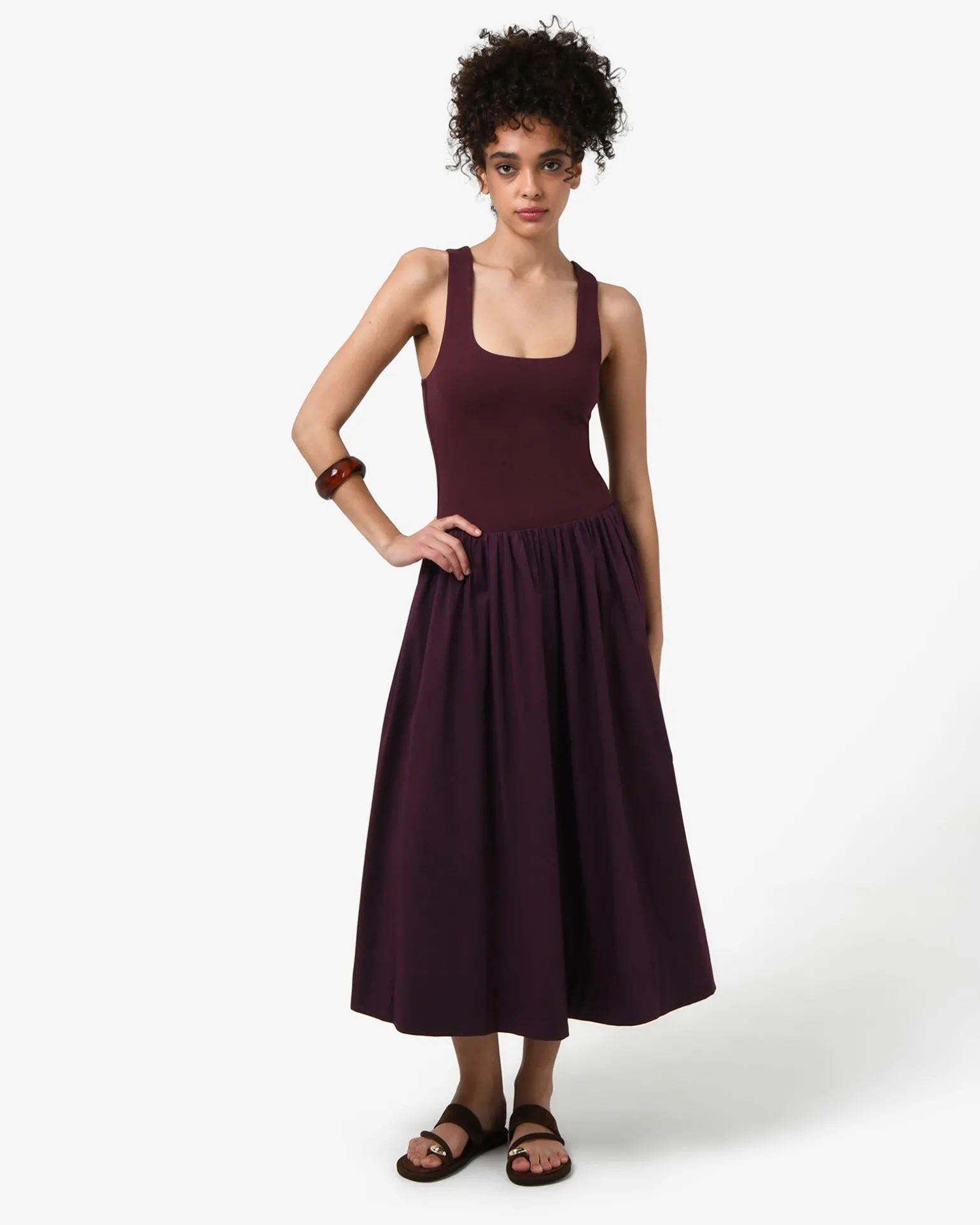 Soho Cotton & Knit Midi Dress