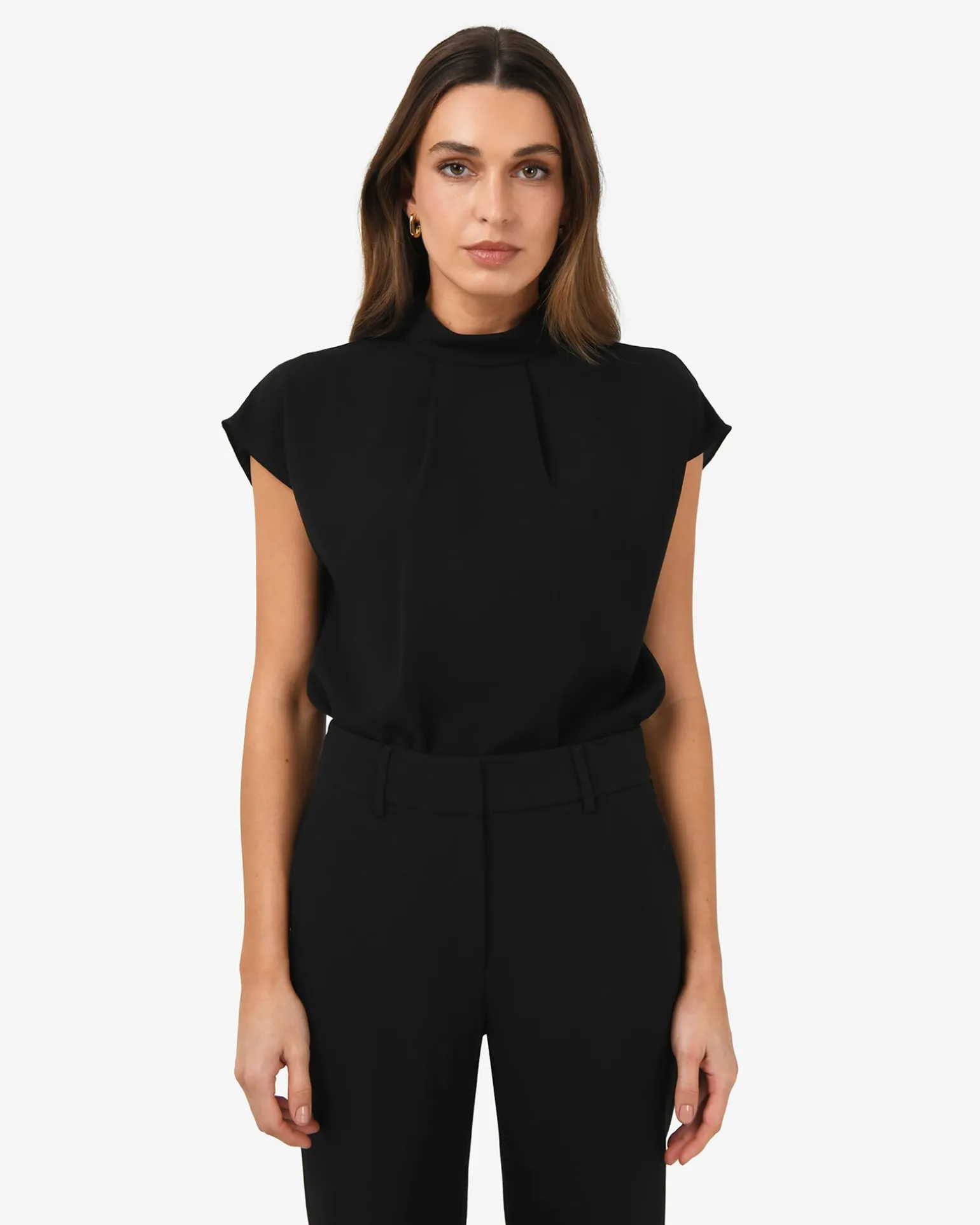 Tiara High Neck Shell Top