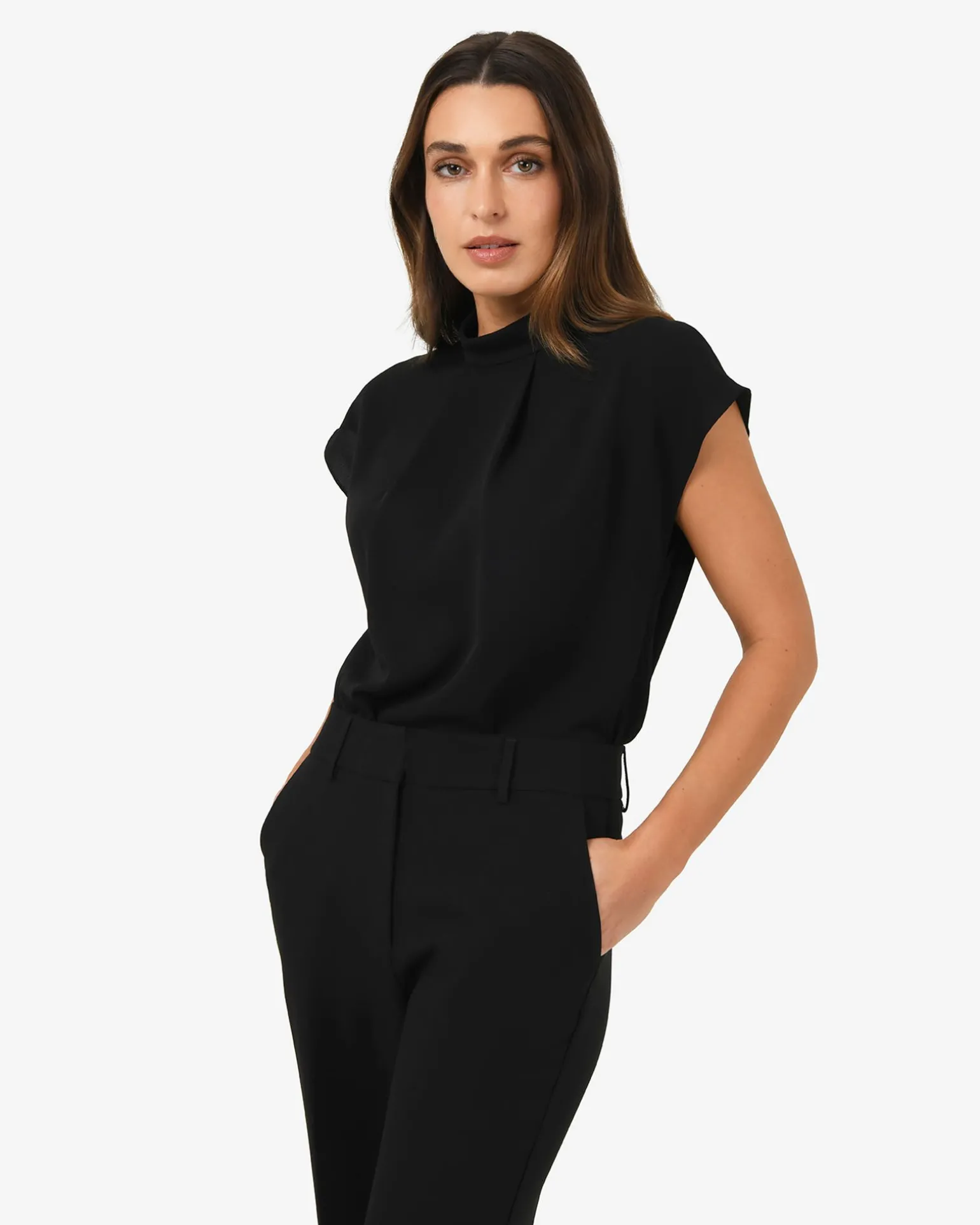 Tiara High Neck Shell Top