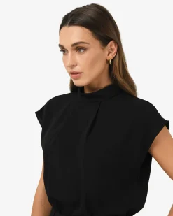 Tiara High Neck Shell Top