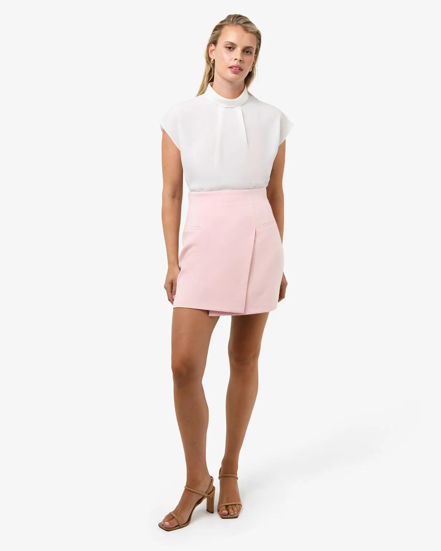 Tiara High Neck Shell Top