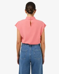 Tiara High Neck Shell Top
