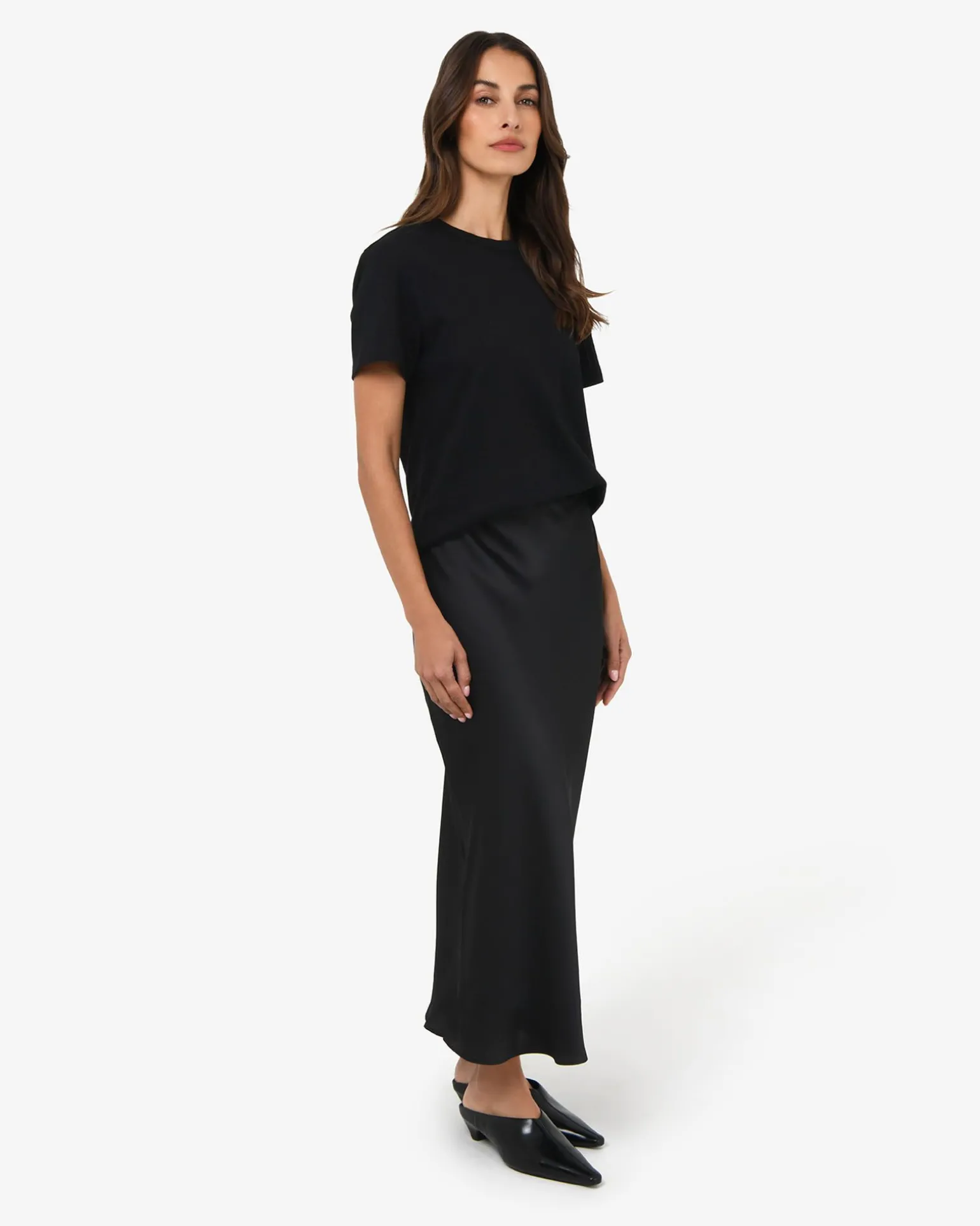 Valeria A-line Satin Skirt