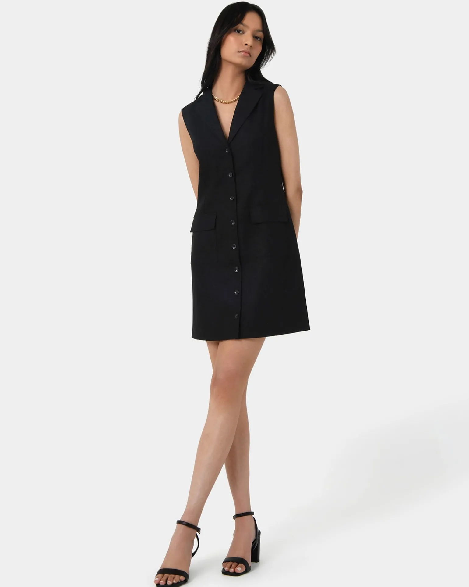 Valeria Buttoned Linen Dress
