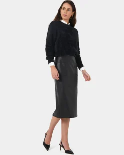 Vera Faux Leather Midi Skirt