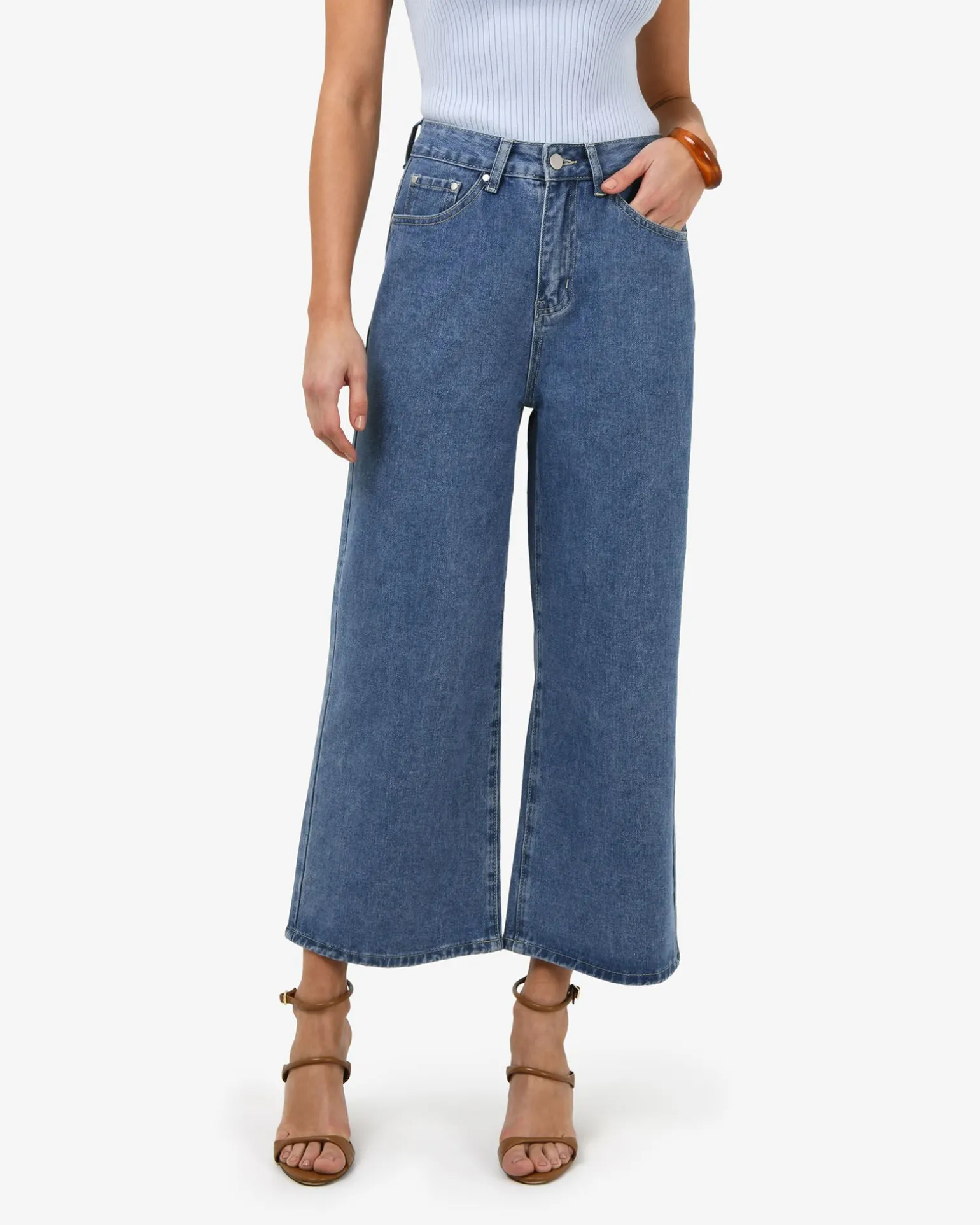 Windsor Cropped Wide Leg Jeans