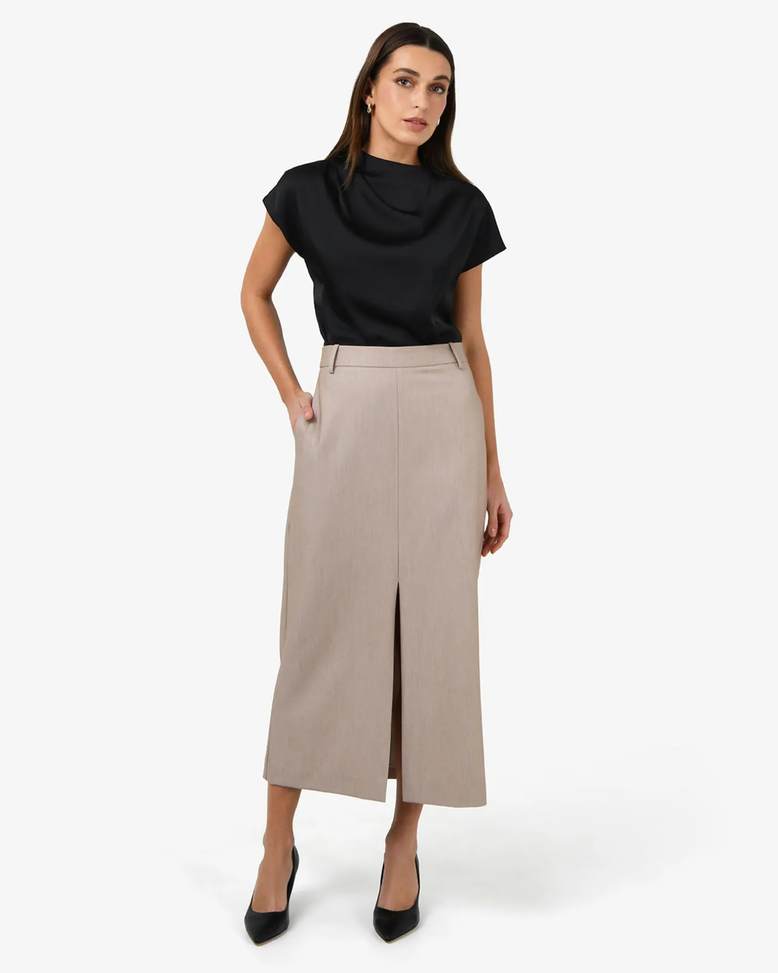 Zafina Pleated Draped Top