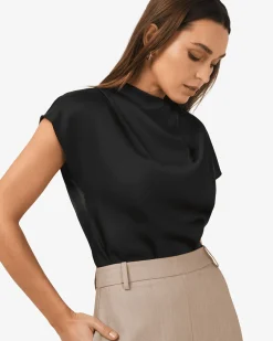 Zafina Pleated Draped Top