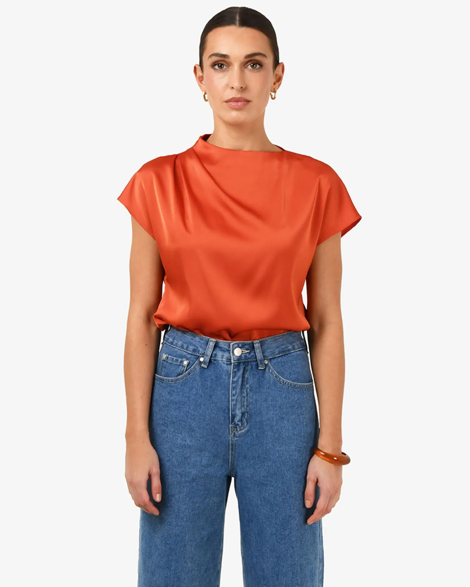 Zafina Pleated Draped Top