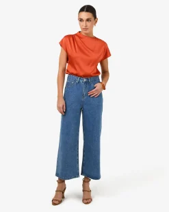Zafina Pleated Draped Top