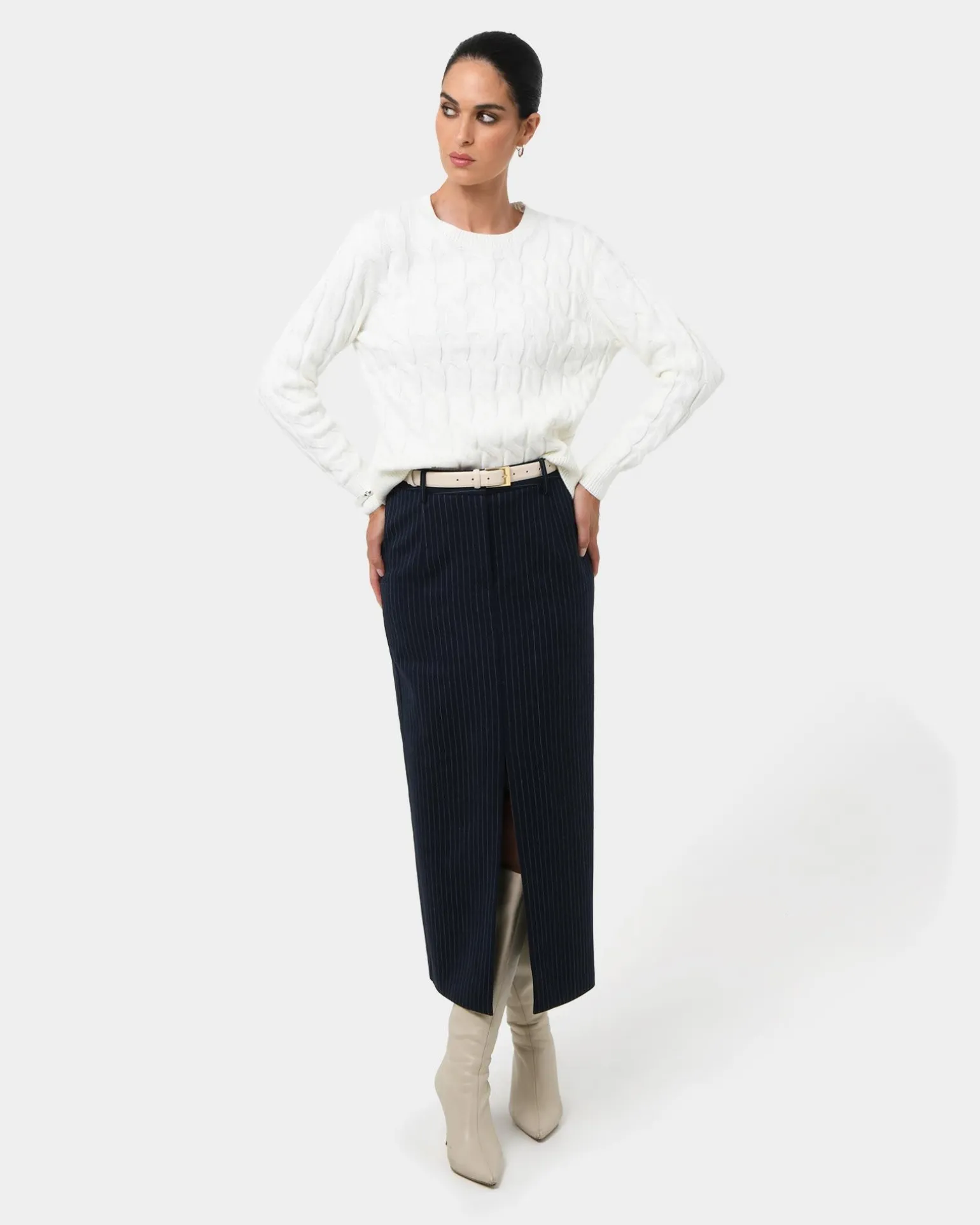 Zara Tailored Midi Skirt